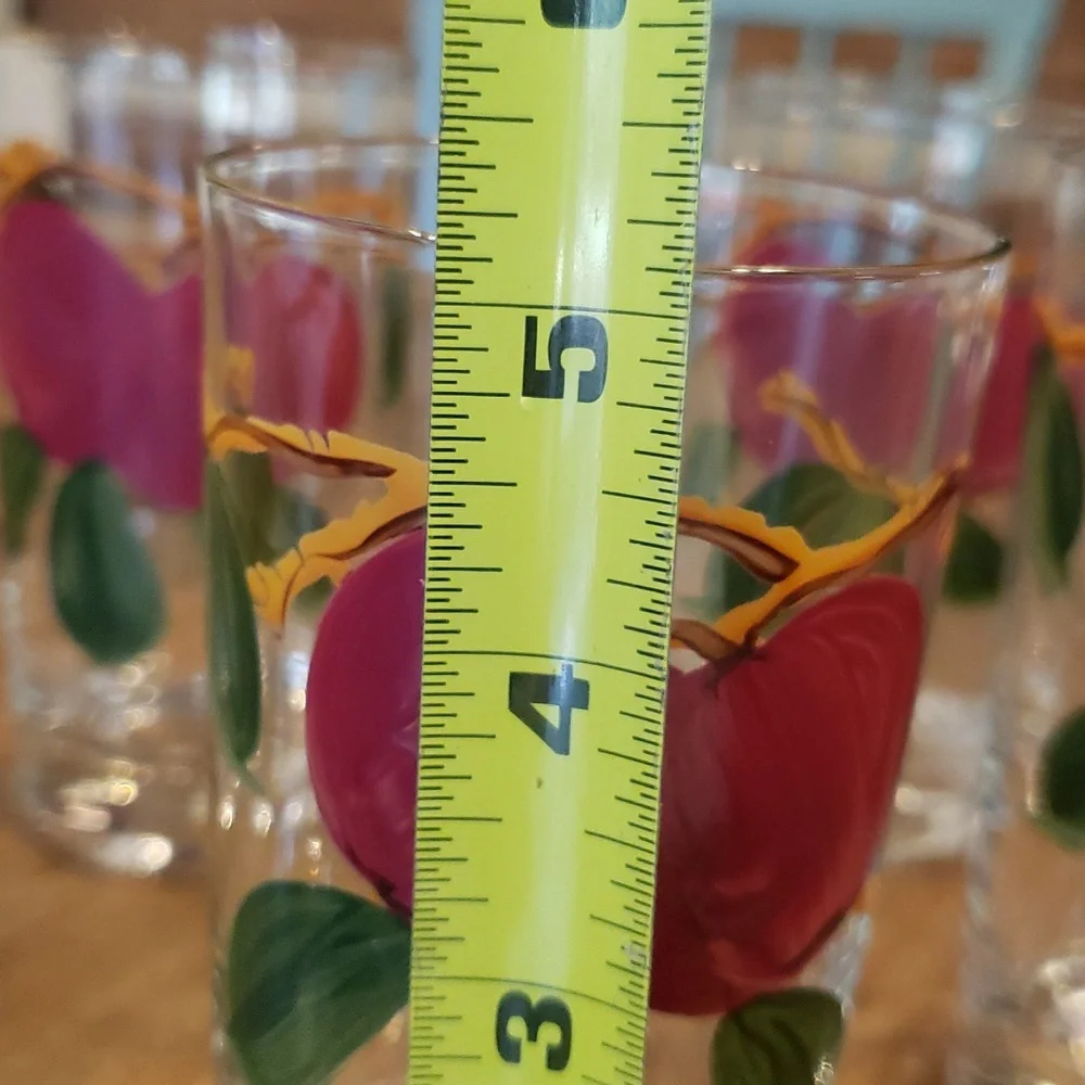 Franciscan Apple Tumbler Set of 6 Six Glasses Vintage Anchor Hocking Glassware - Picture 9 of 11